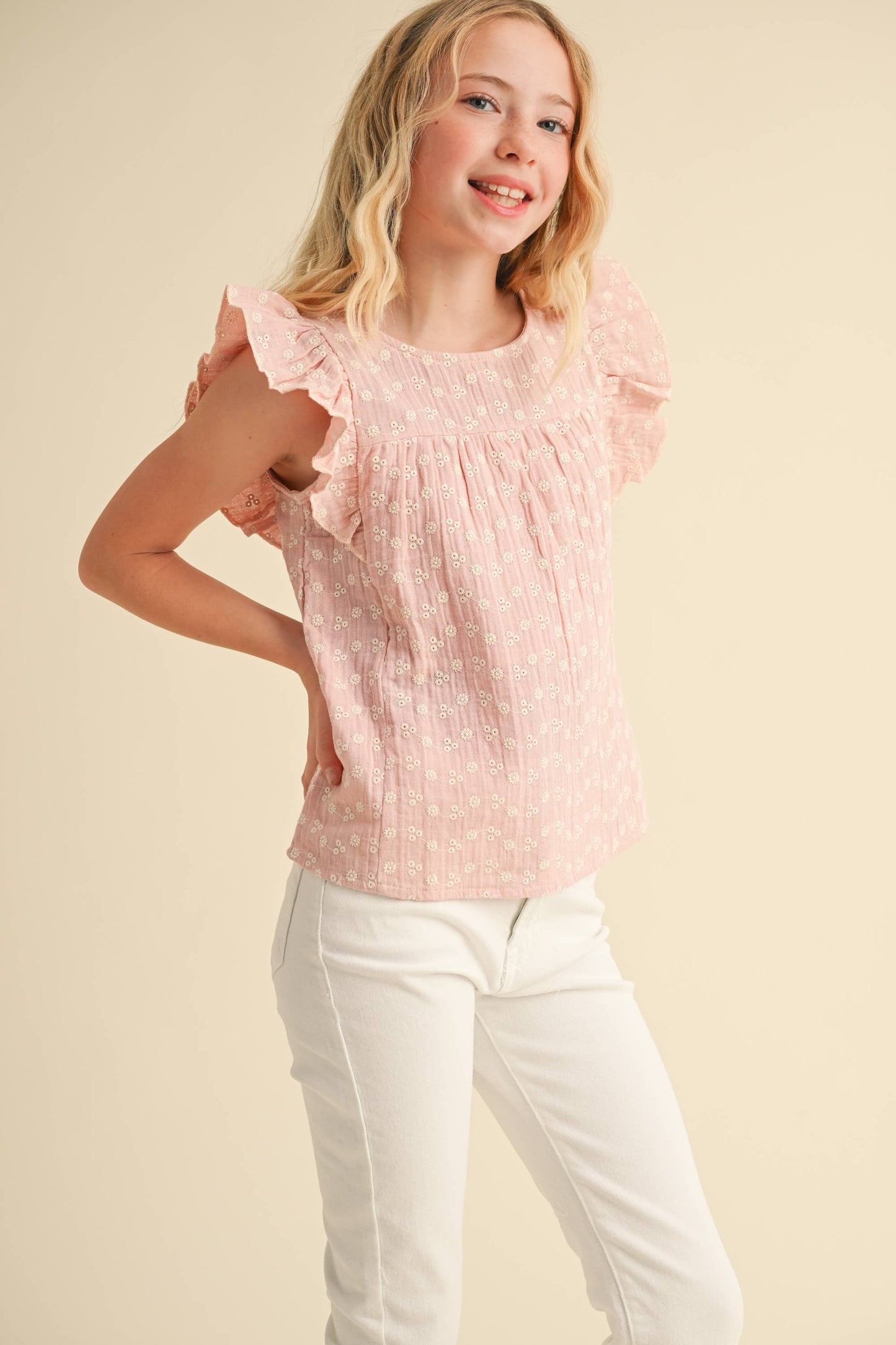 Girls Lace Tie Top