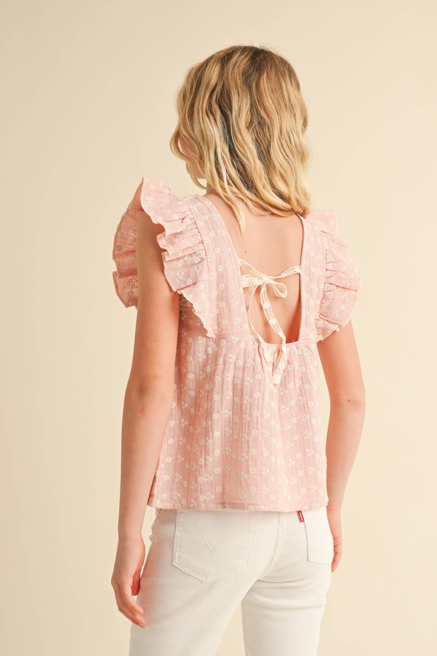 Girls Lace Tie Top