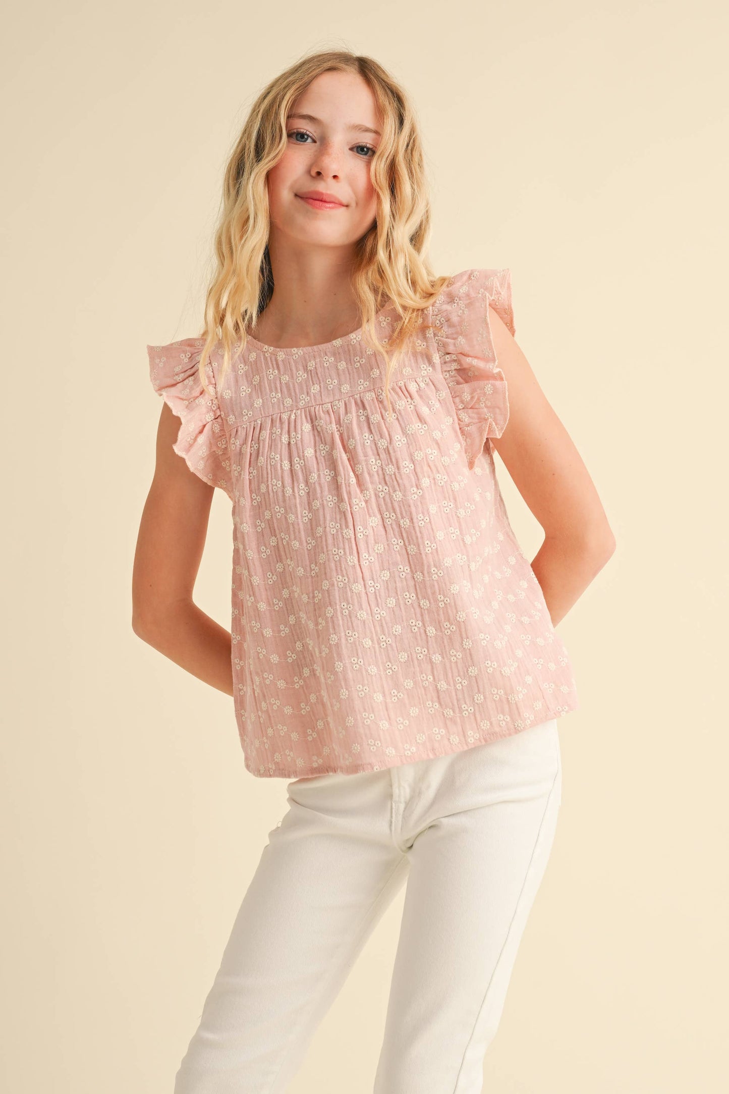 Girls Lace Tie Top