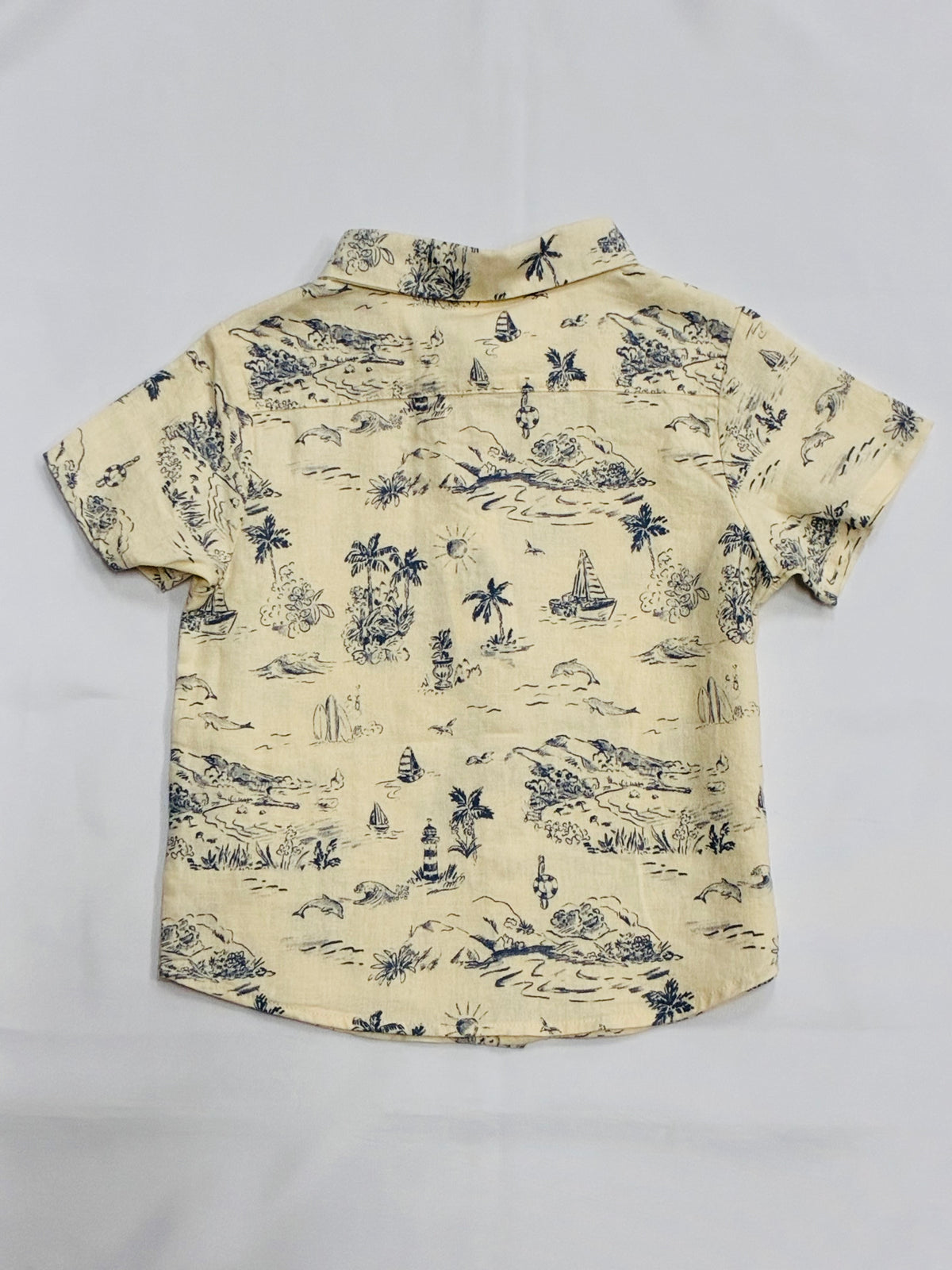 Kids Beach Themed Button Up