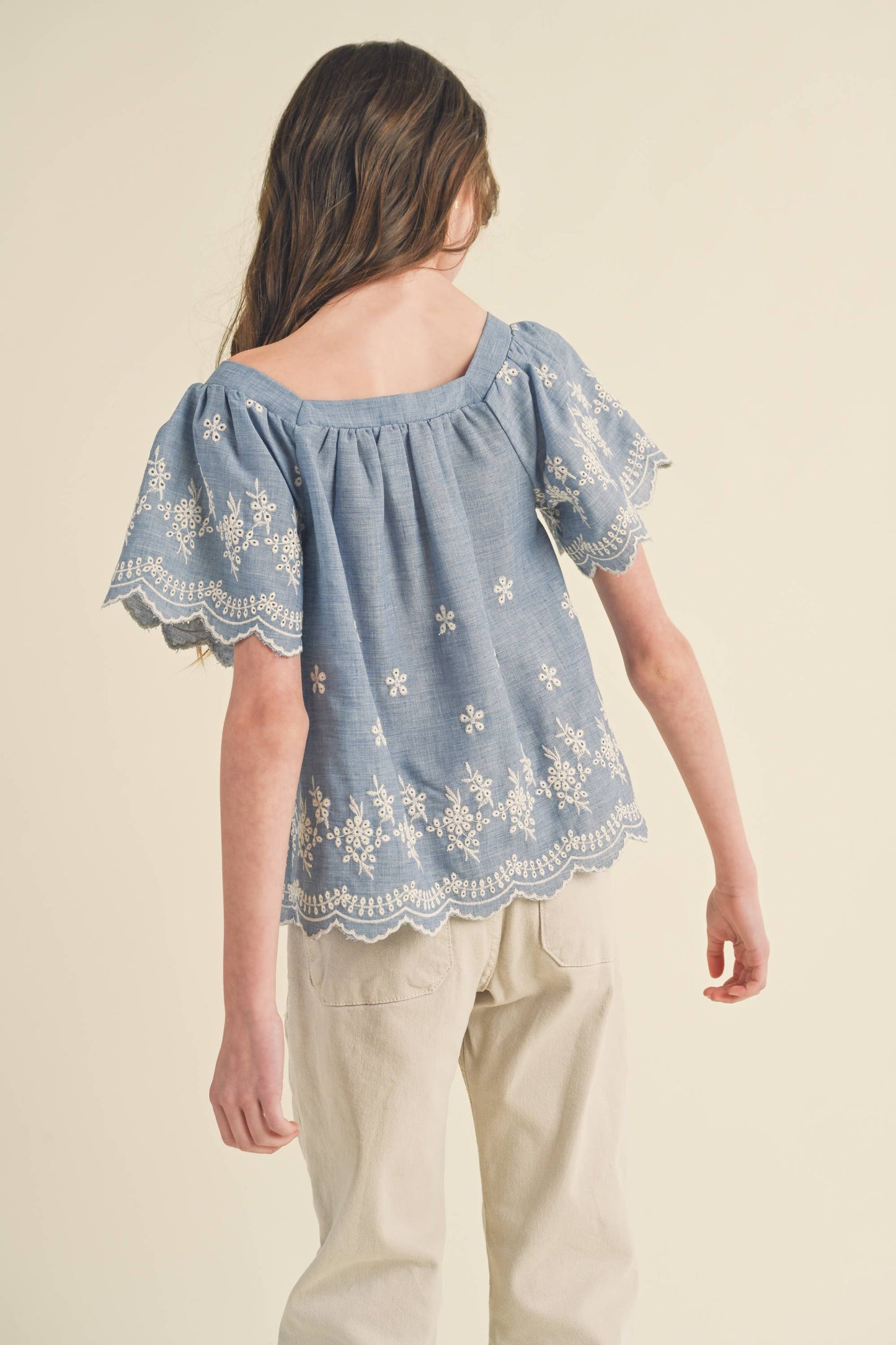 Girls Flutter Sleeve Top