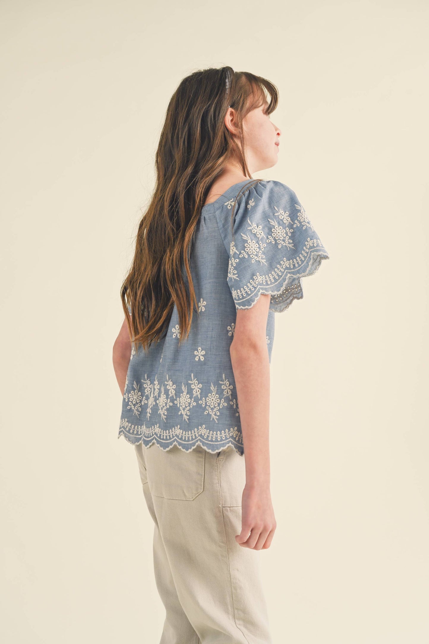 Girls Flutter Sleeve Top