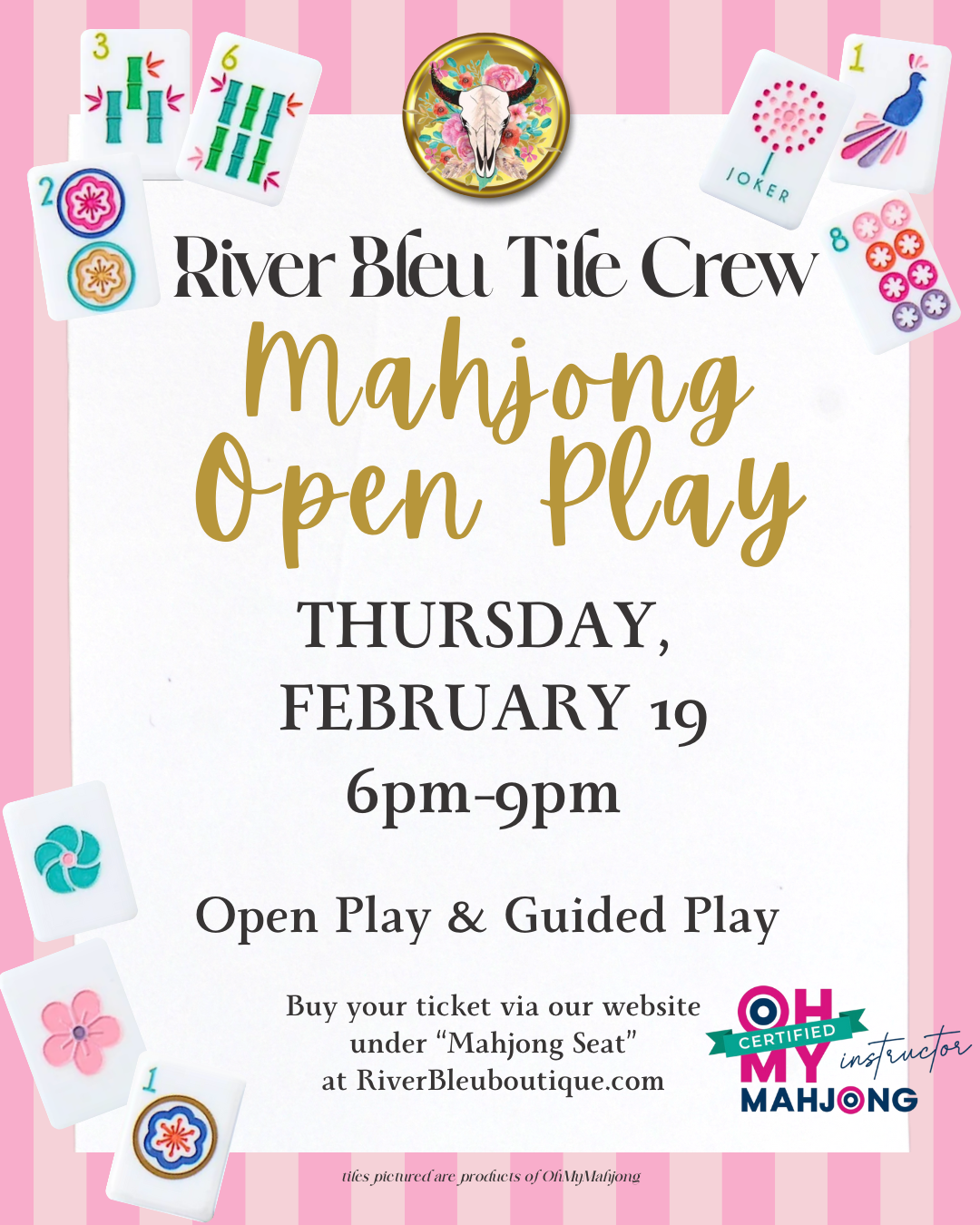 NORTHLAKE Mahjong Game Night Seat FEBRUARY 19th