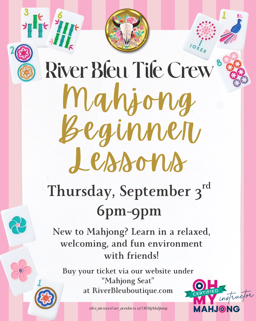 NORTHLAKE Mahjong Beginner 101 Lesson September 3rd
