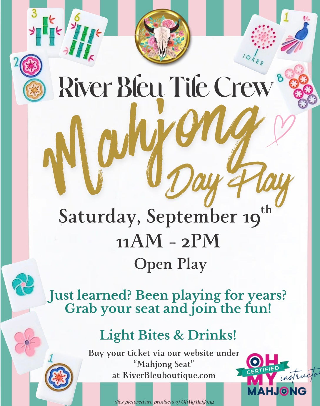 NORTHLAKE Mahjong Daytime Open Play Saturday September 19th