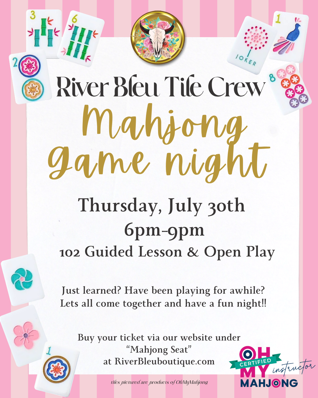 NORTHLAKE Mahjong Game Night Seat JULY 30