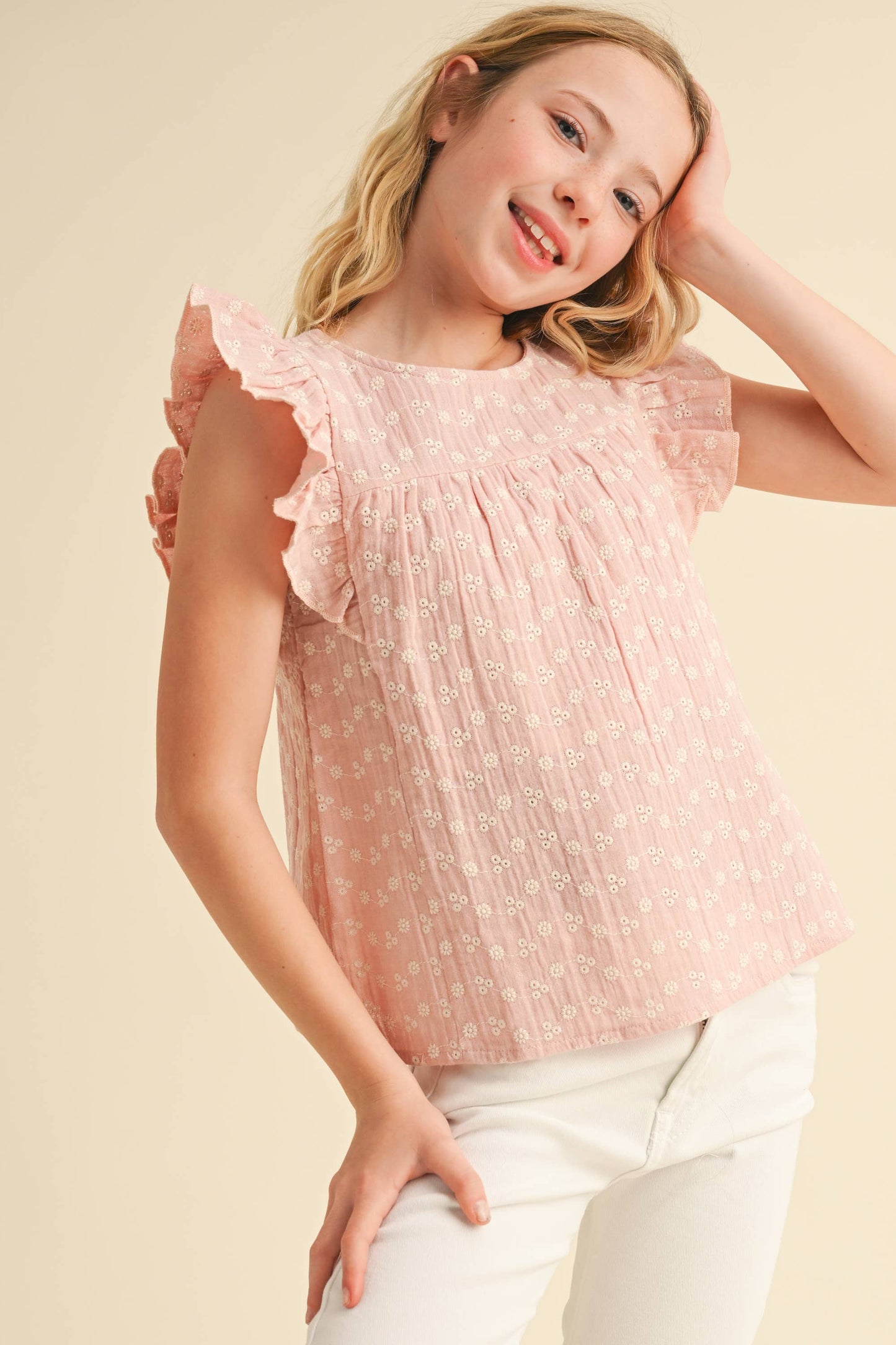 Girls Lace Tie Top