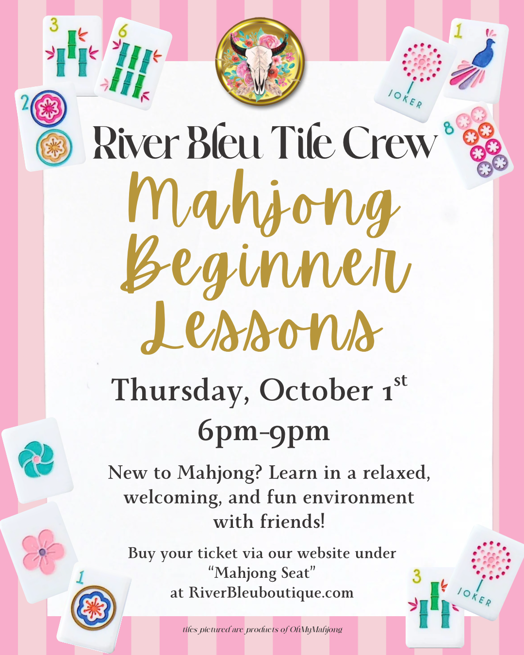 NORTHLAKE Mahjong Beginner 101 Lesson October 1st