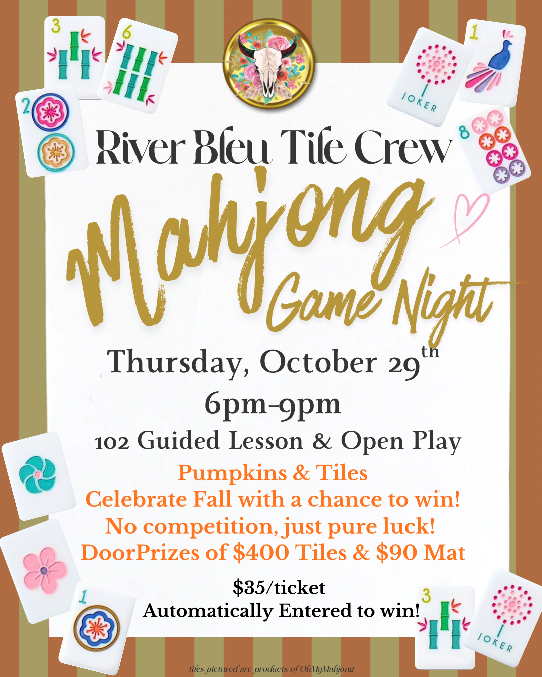 NORTHLAKE Mahjong Game Night October 29th - FALL CELEBRATION!!