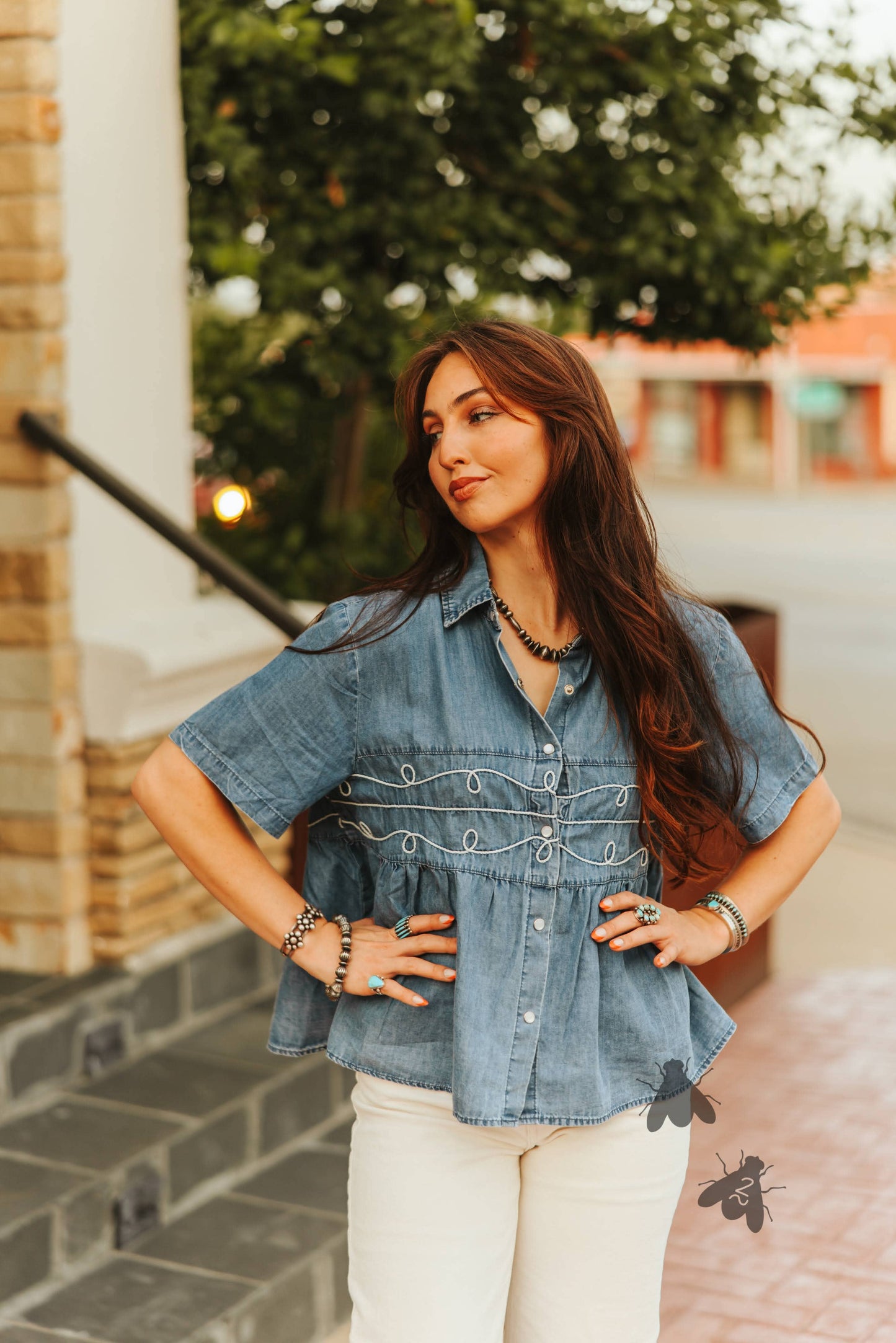 Loopty Lou Denim Top