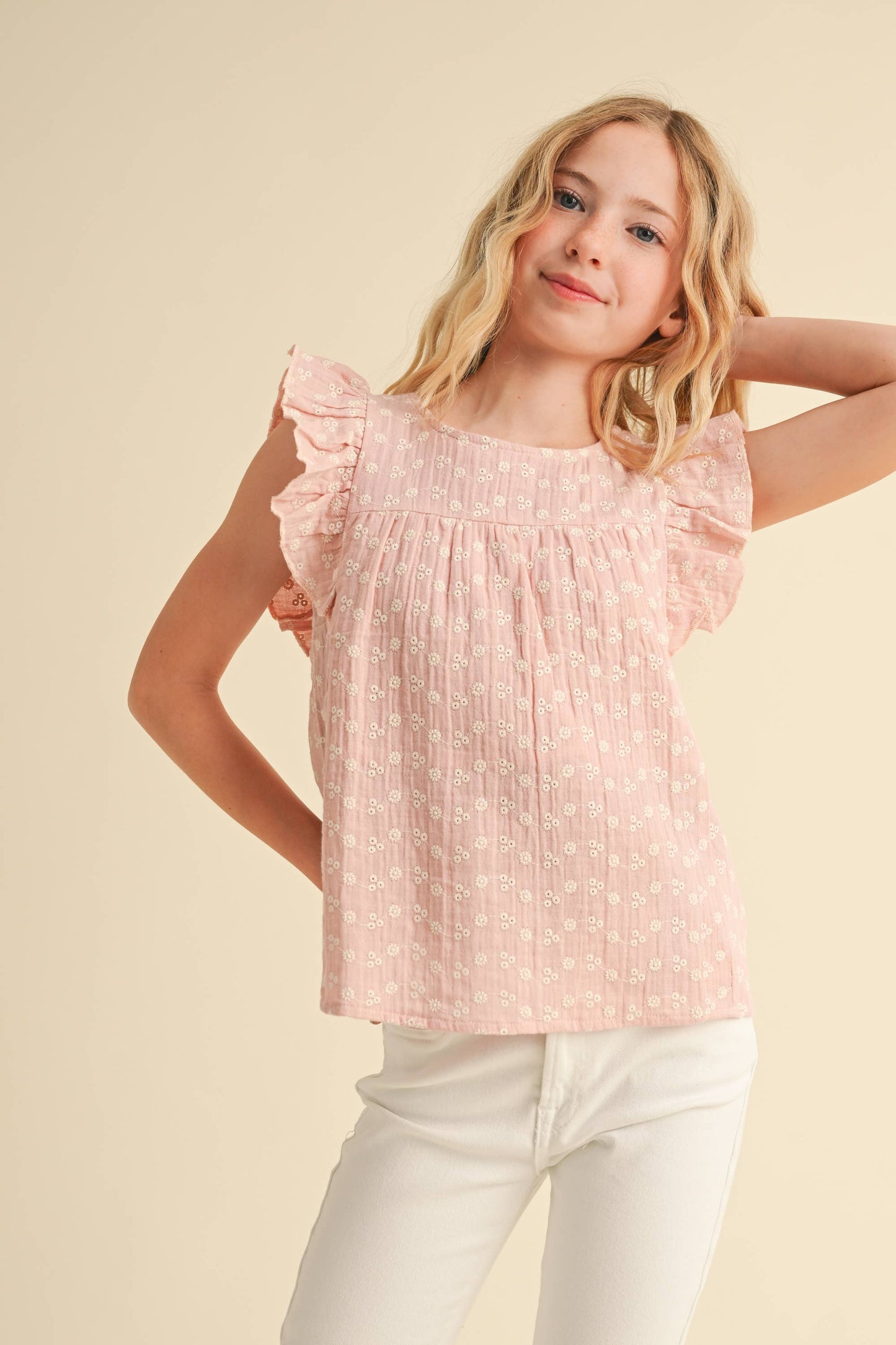Girls Lace Tie Top