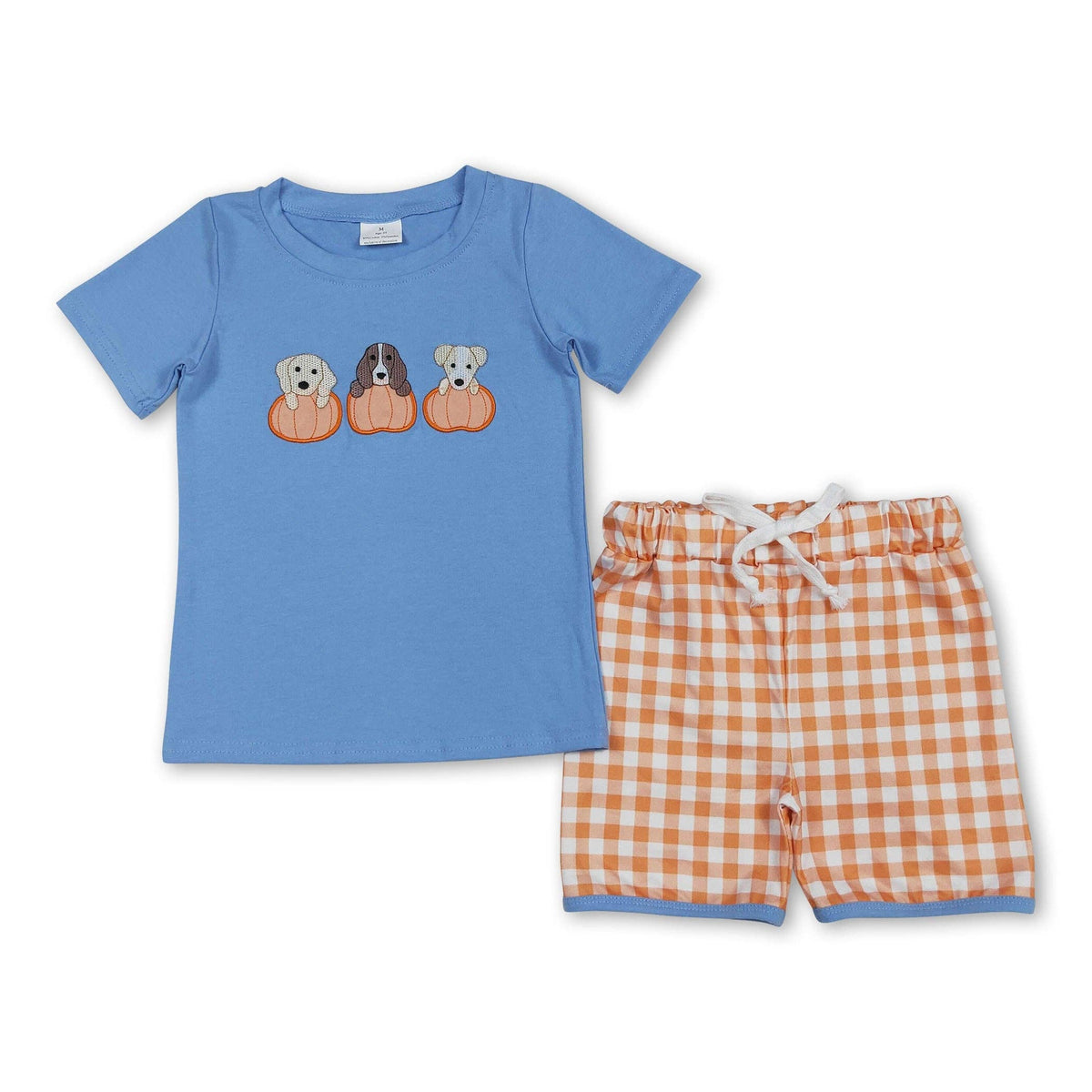 Boys Pumpkin Dog Set