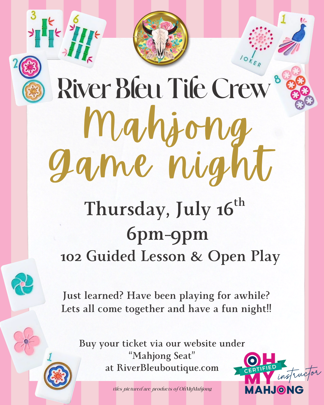 NORTHLAKE Mahjong Game Night Seat JULY 16