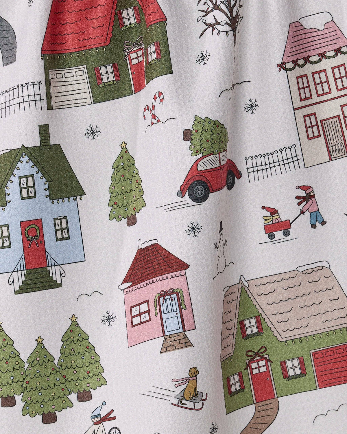 Geometry Winter Village Tea Towel