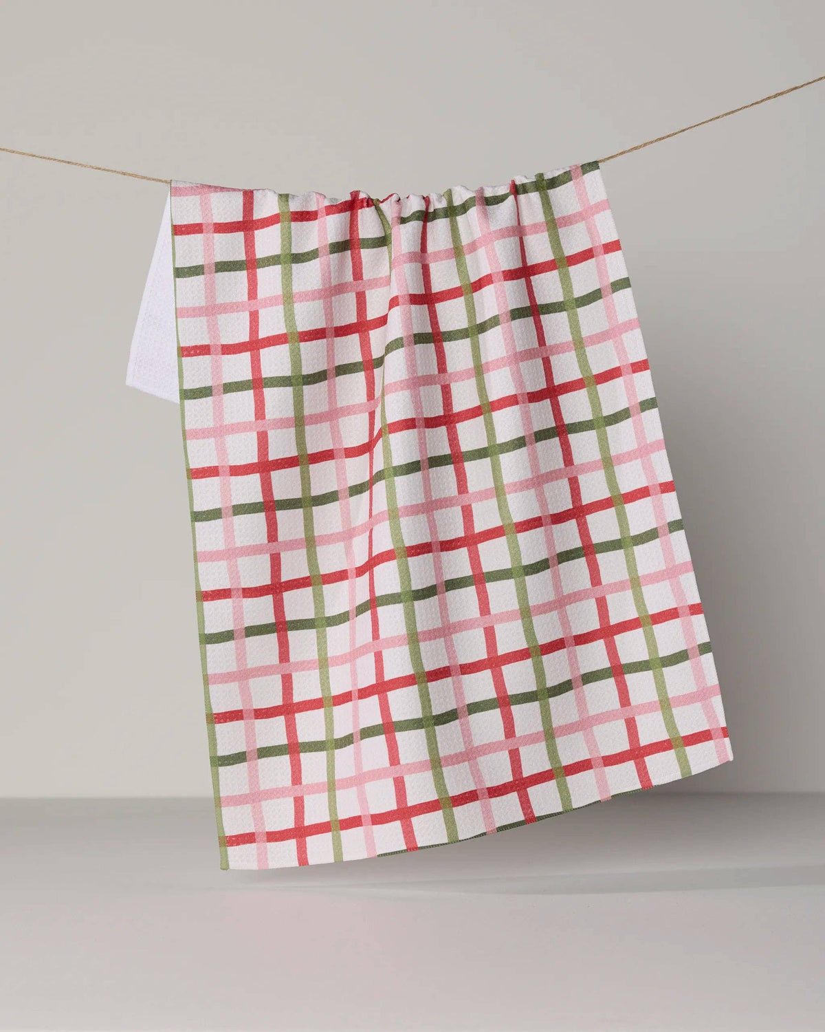 Geometry Festive Plaid Tea Towel
