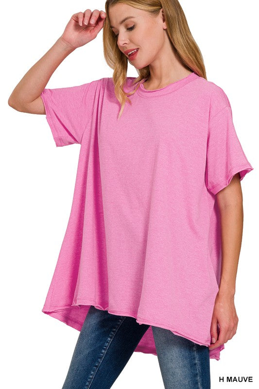 Cotton Drop Shoulder Oversized Top