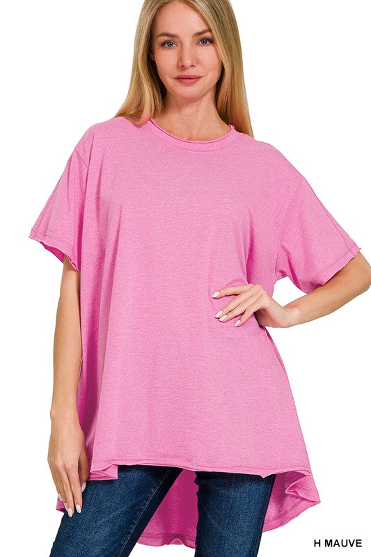 Cotton Drop Shoulder Oversized Top