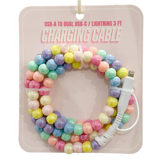 Charging Cable - Rainbow Pearls