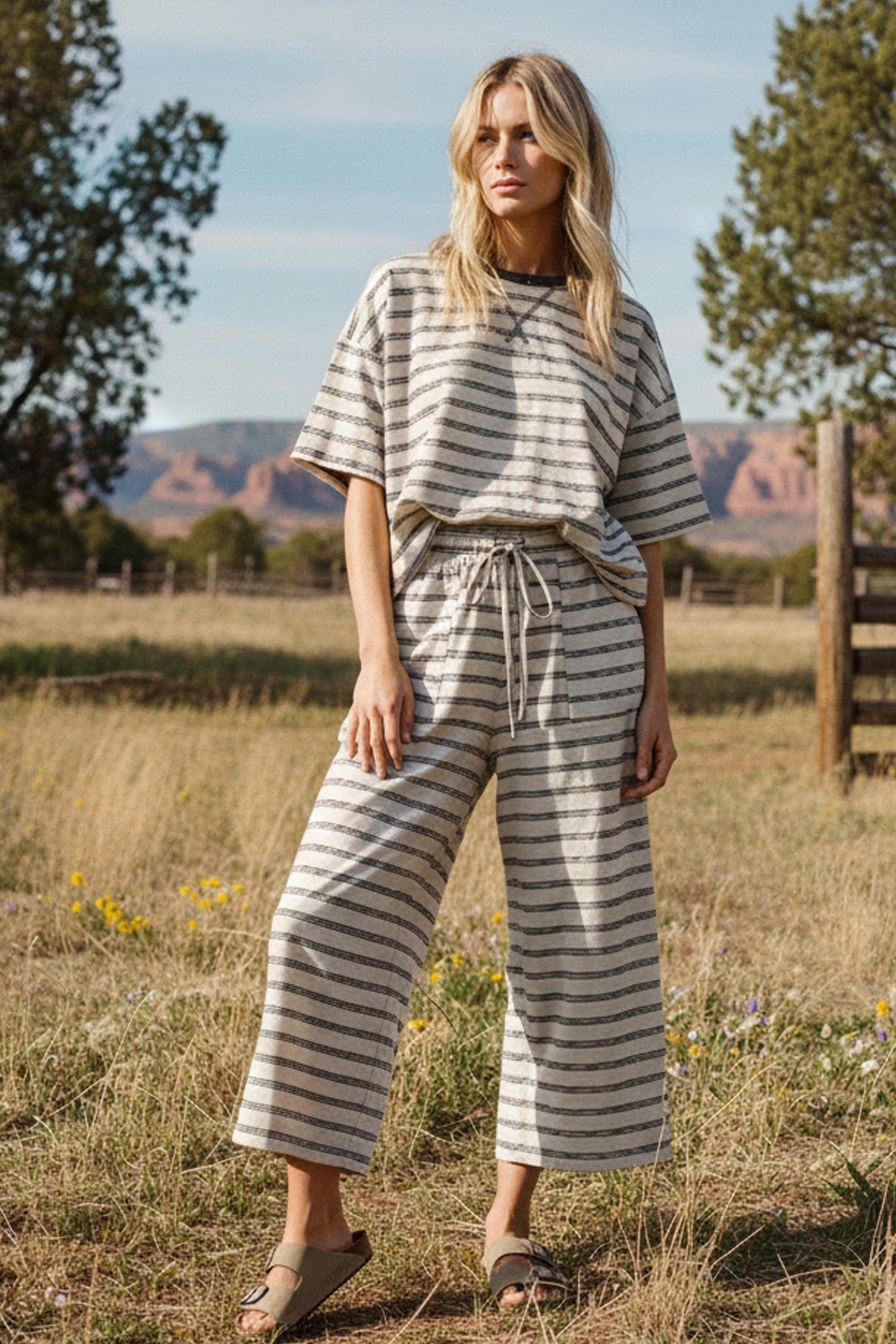 Molly Striped Knit Top and Bottom Set