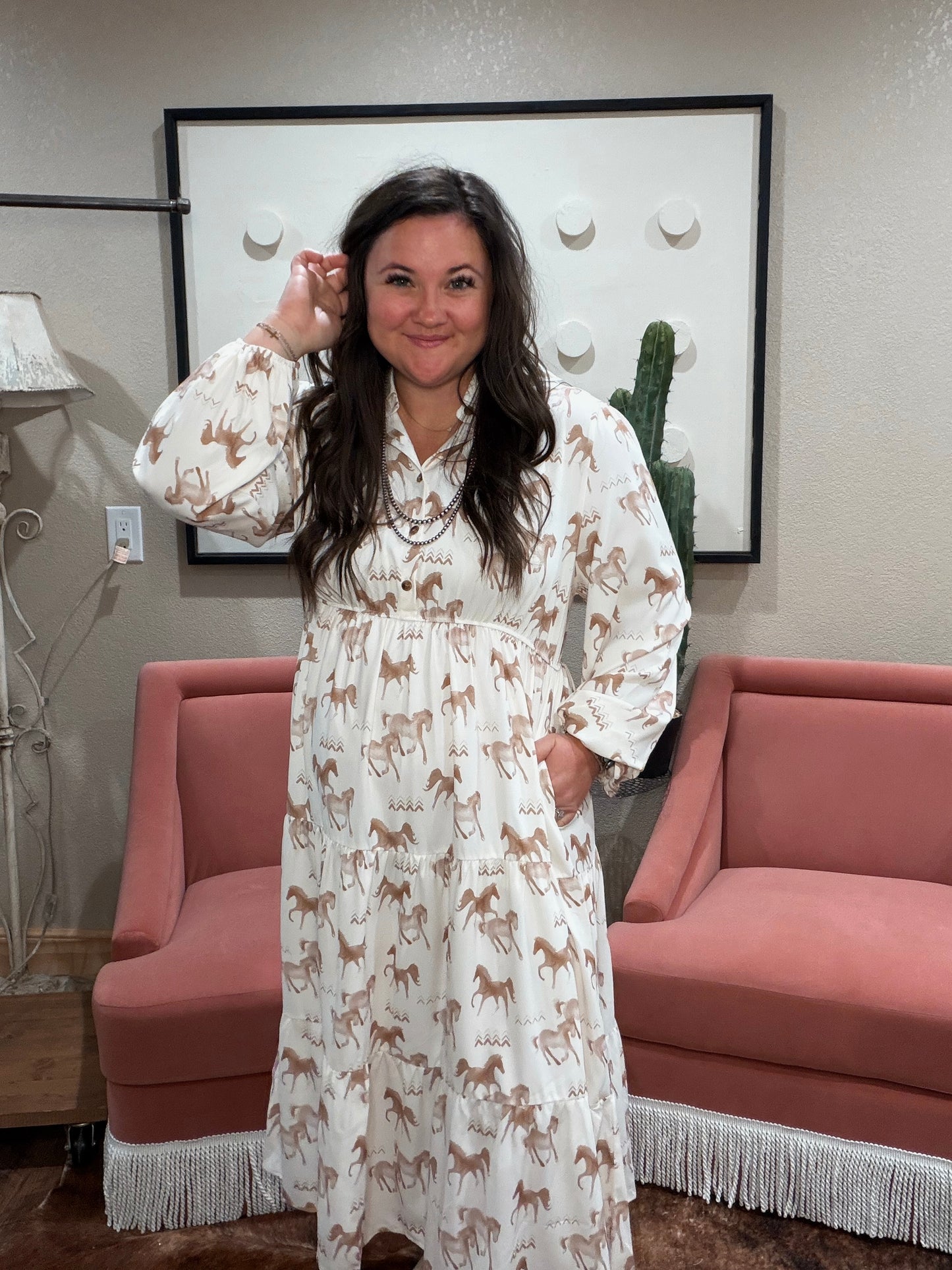 Horse Print Shirt Dress