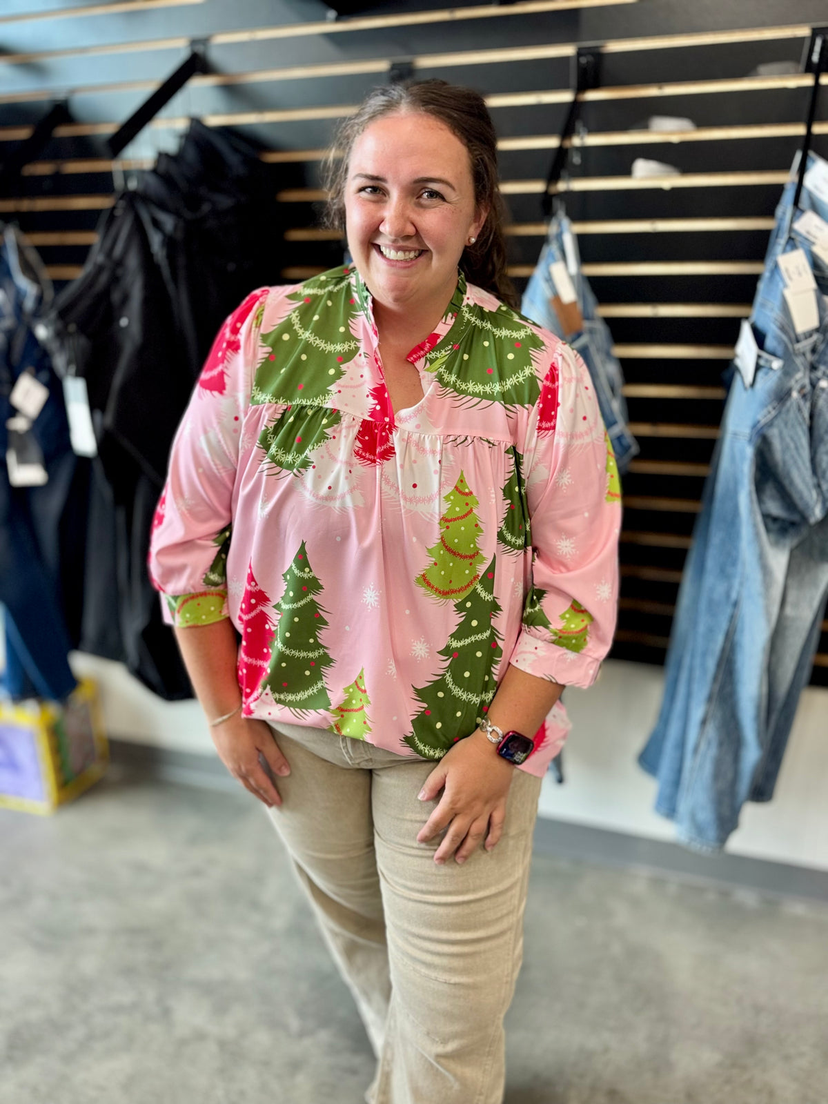 Cheerful Christmas Tree Blouse