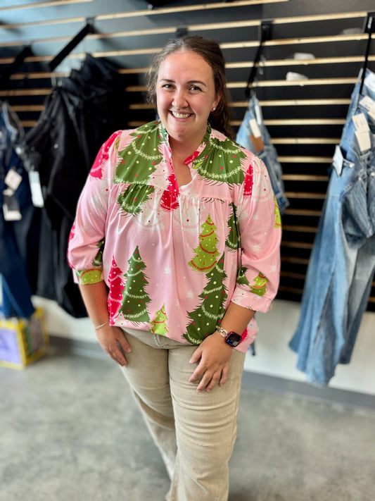 Cheerful Christmas Tree Blouse
