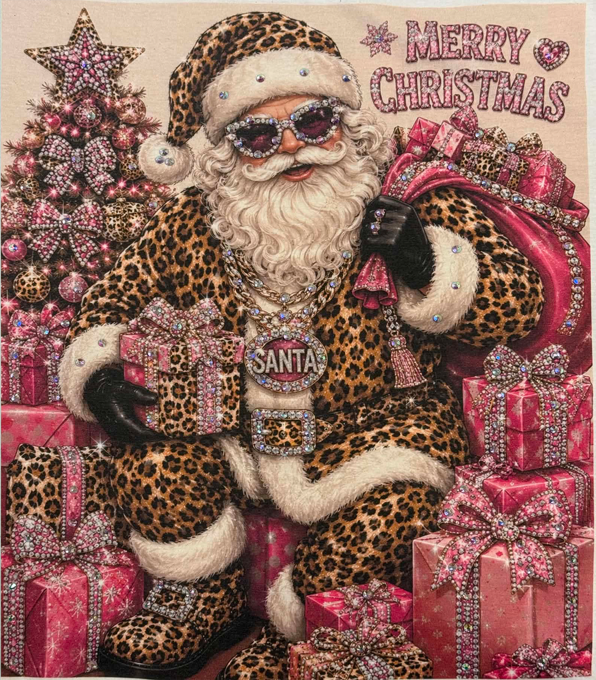 Merry Christmas Cheetah Santa