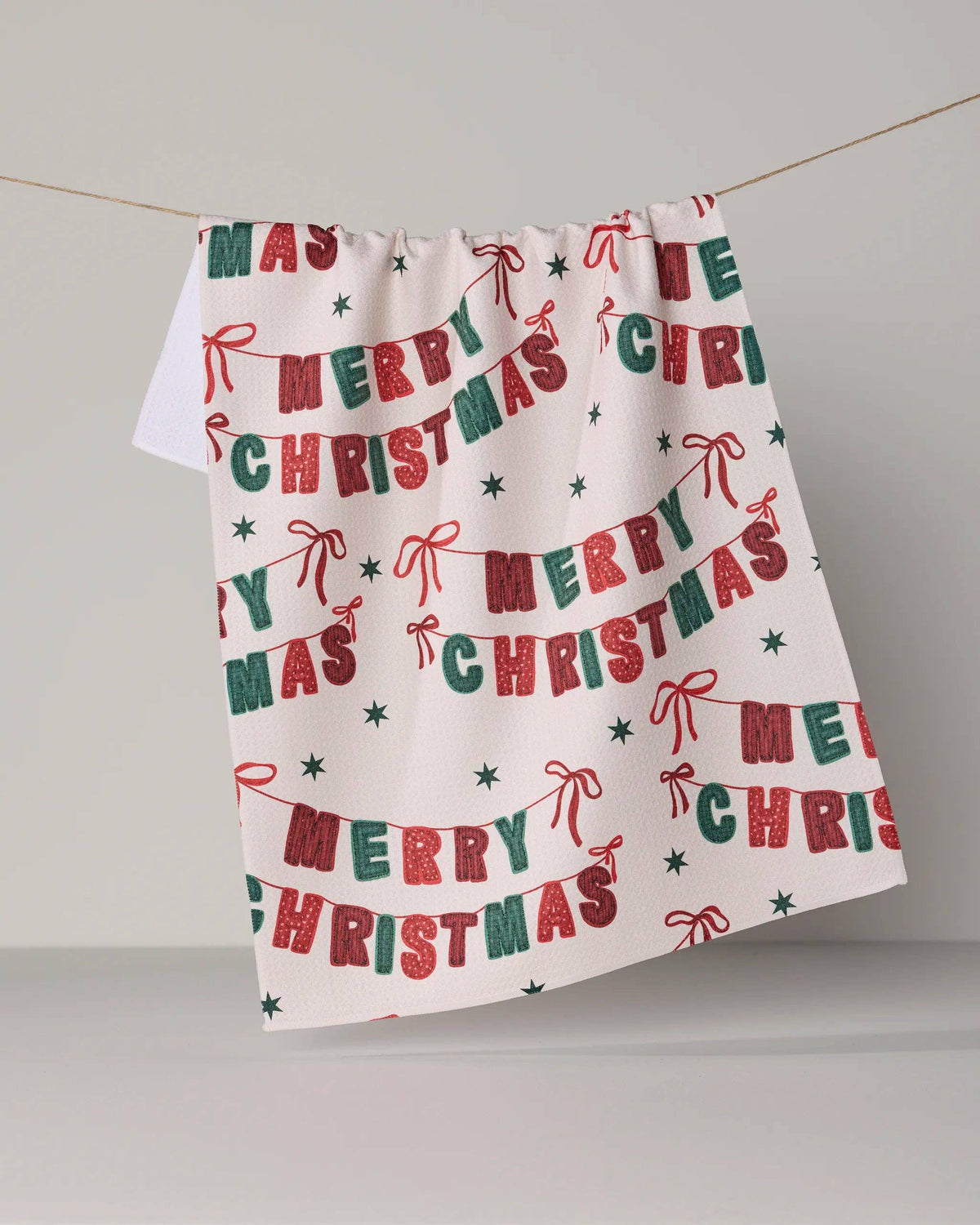 Geometry Christmas Banner Tea Towel