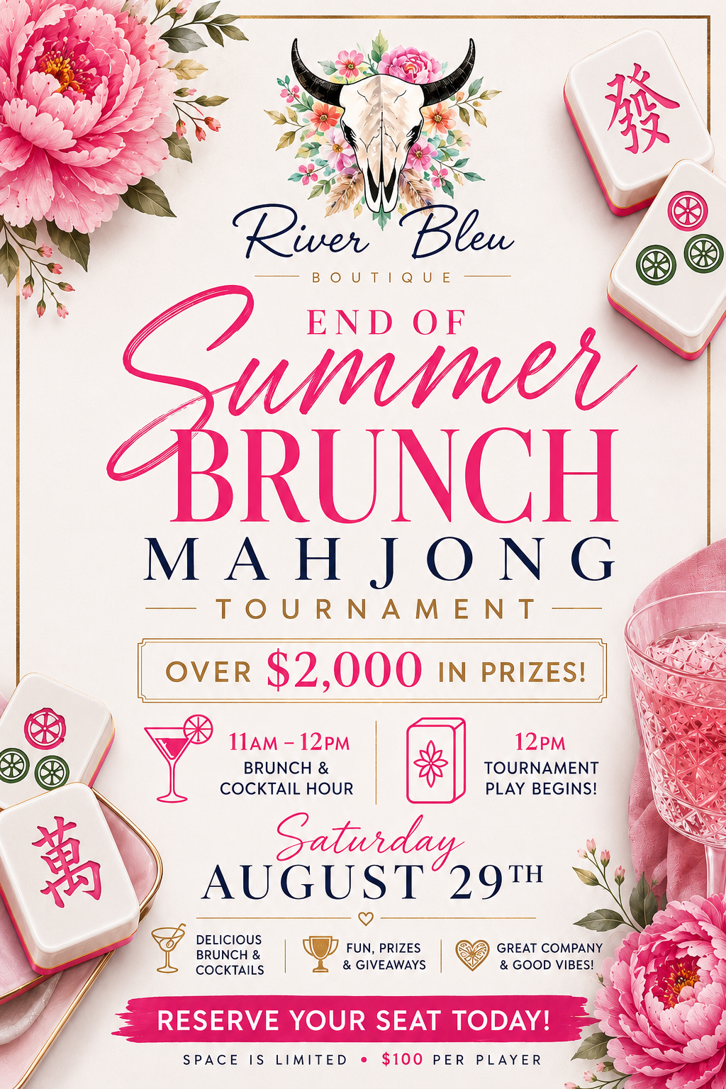 NORTHLAKE End of Summer Brunch Mahjong Tournament August 29th