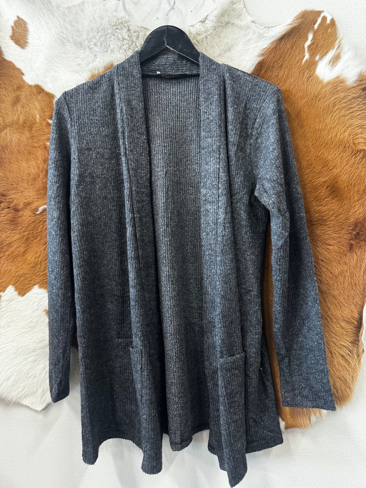 `Heather Ribbed Cardigan