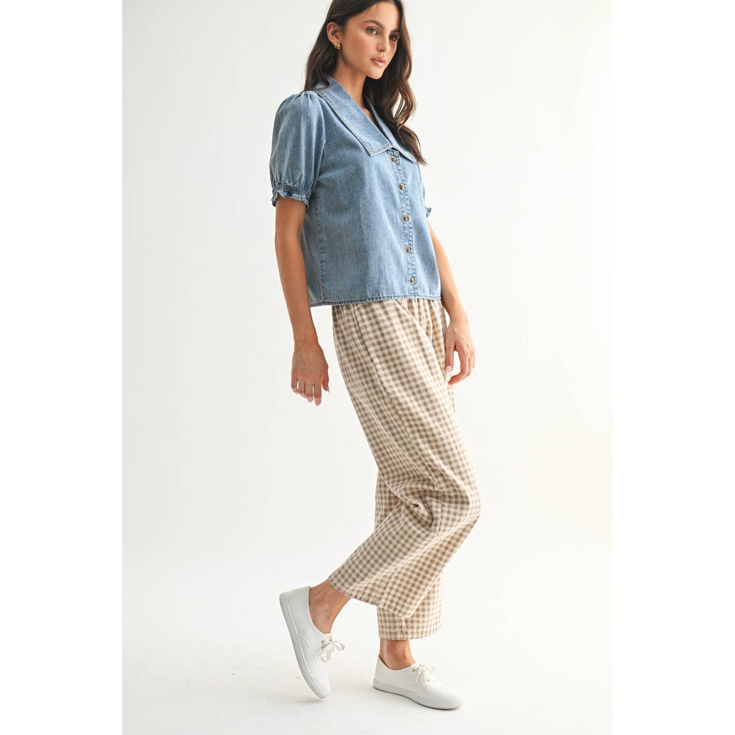 Denim Button Up Top