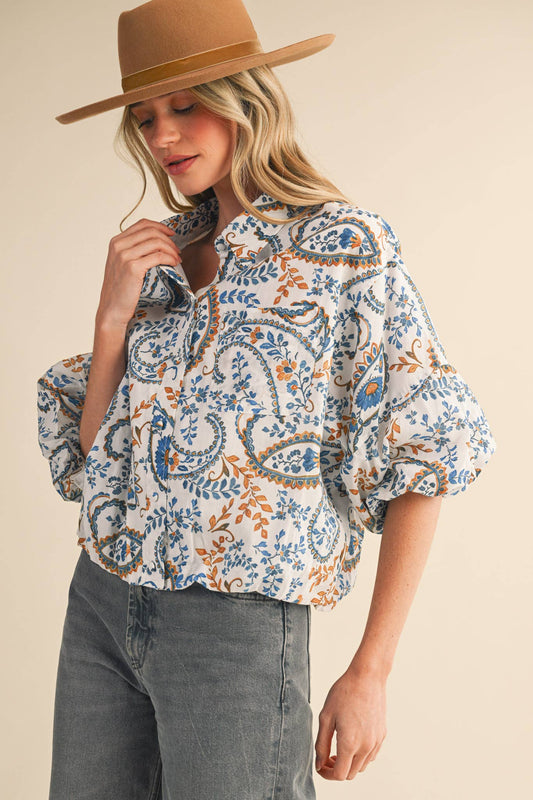 PAISLEY PRINT BUTTON DOWN