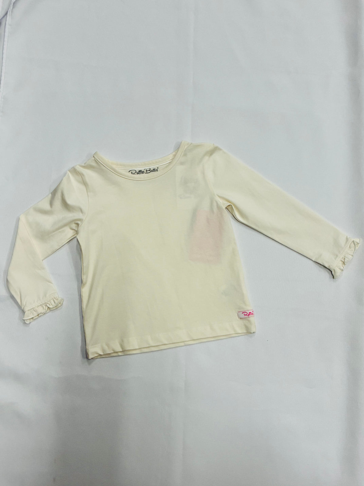 Kids White Ruffle Long Sleeve