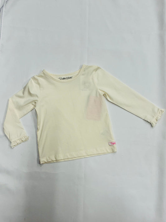 Kids White Ruffle Long Sleeve