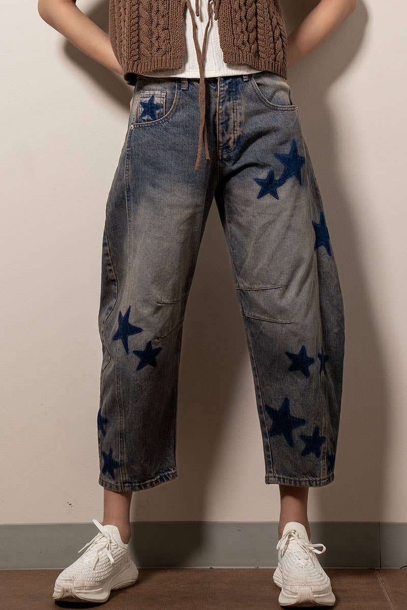 Sea of Stars Barrel Jeans