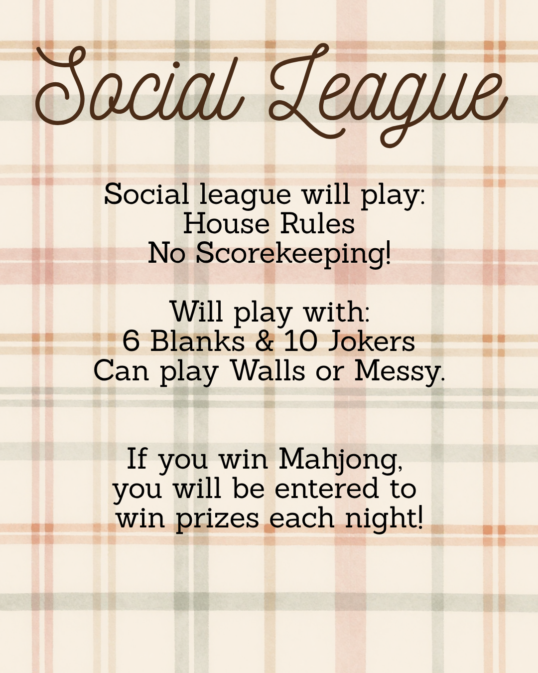 LUBBOCK Fall Mahjong League Competitive + Social