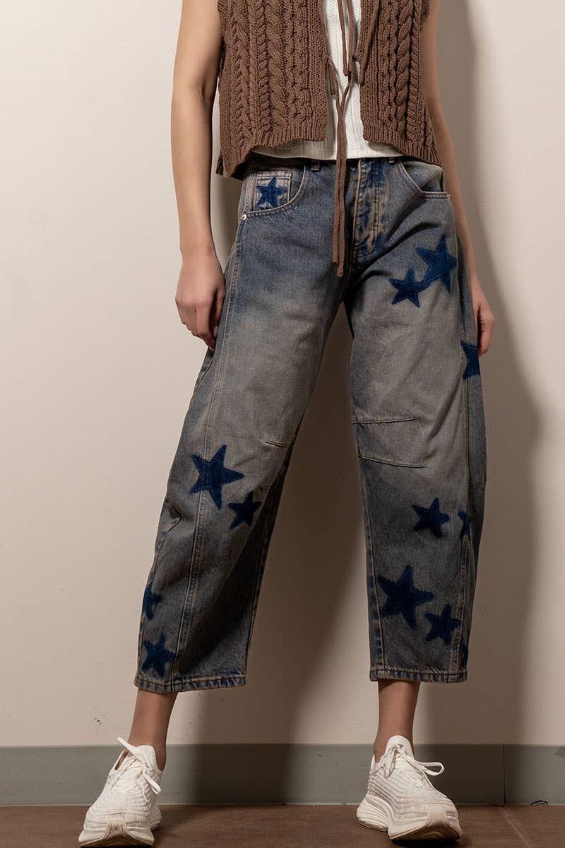 Sea of Stars Barrel Jeans