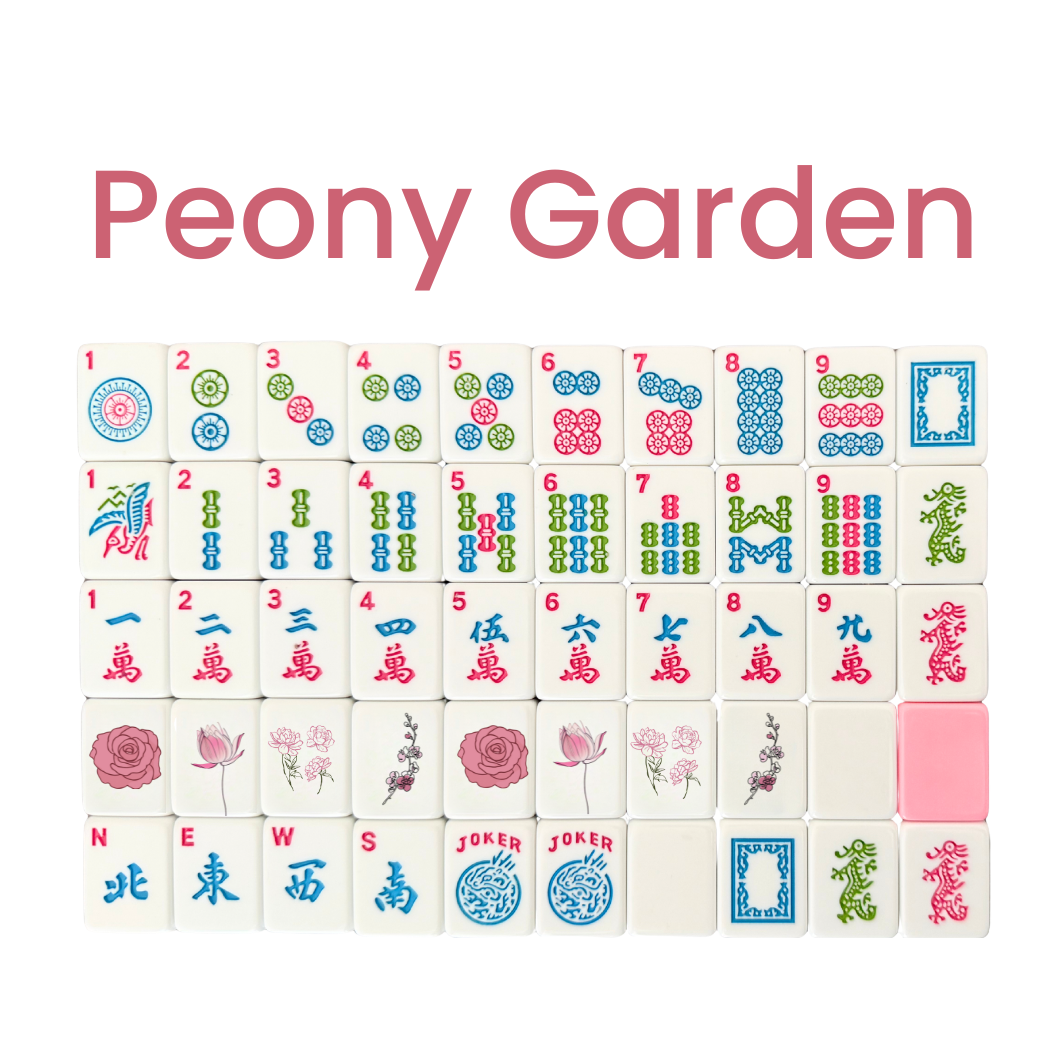 Peony Garden American Mahjong Tile Set