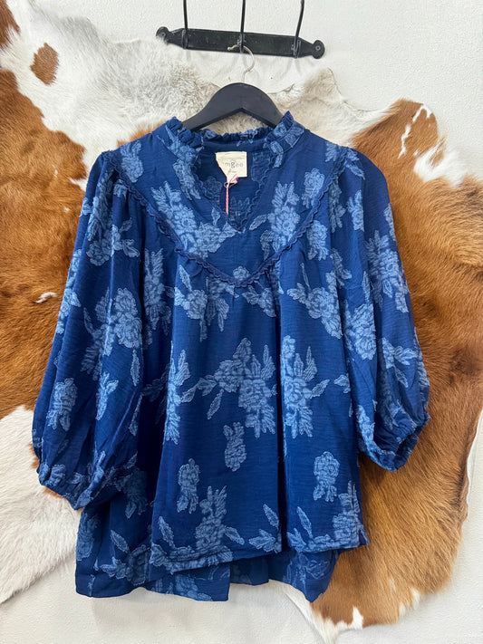Denna Navy Blouse