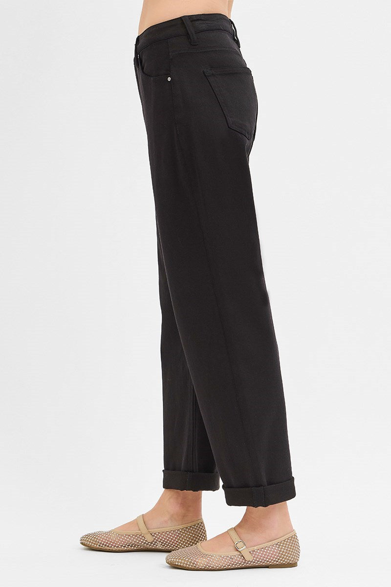 Black Risen Barrel Jeans