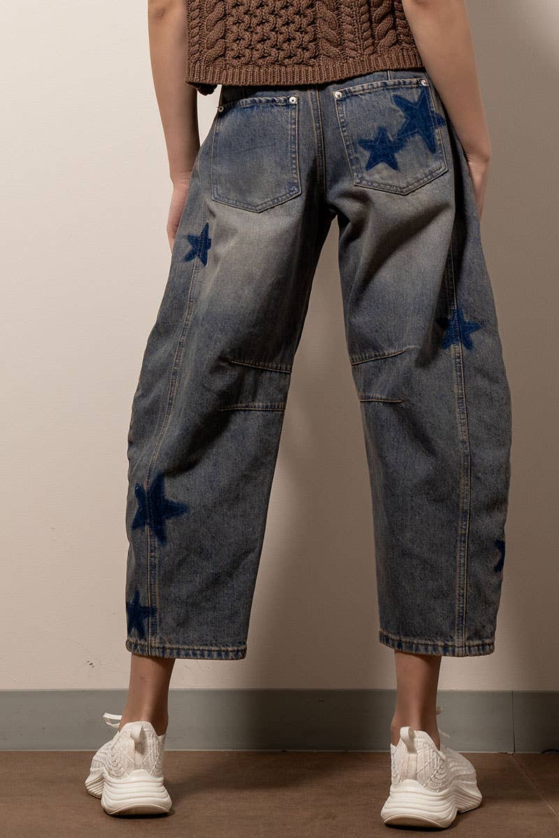 Sea of Stars Barrel Jeans