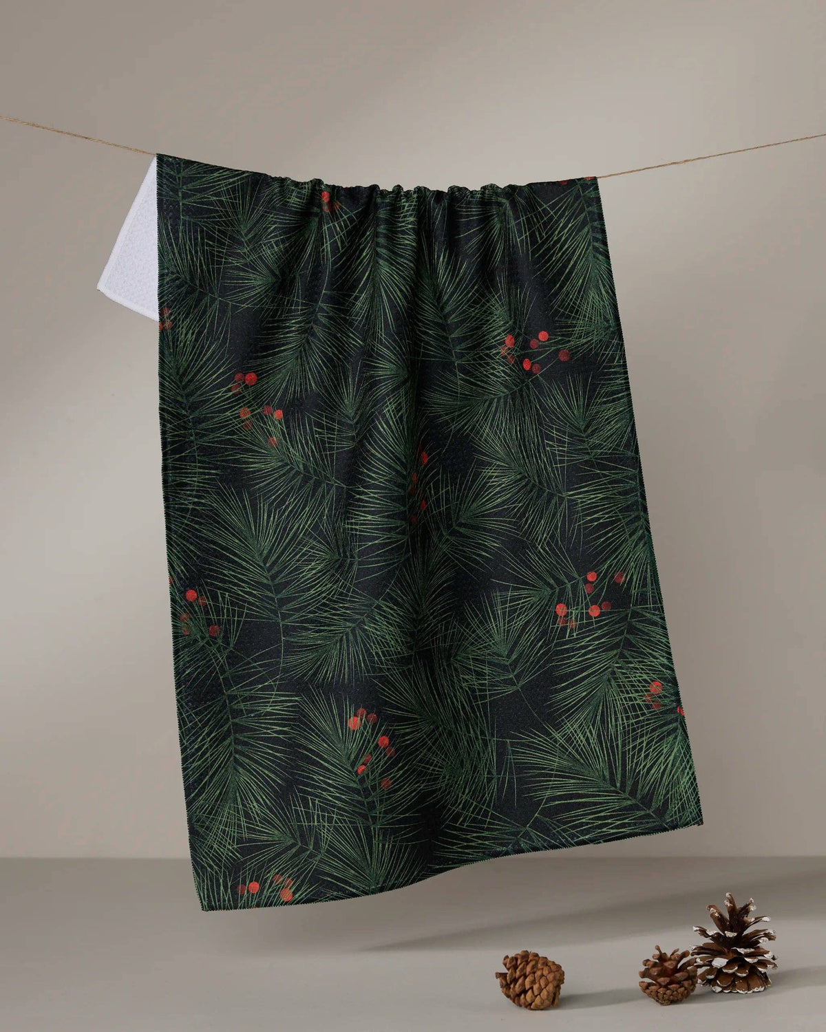 Geometry Evergreen Pine Tea Towel