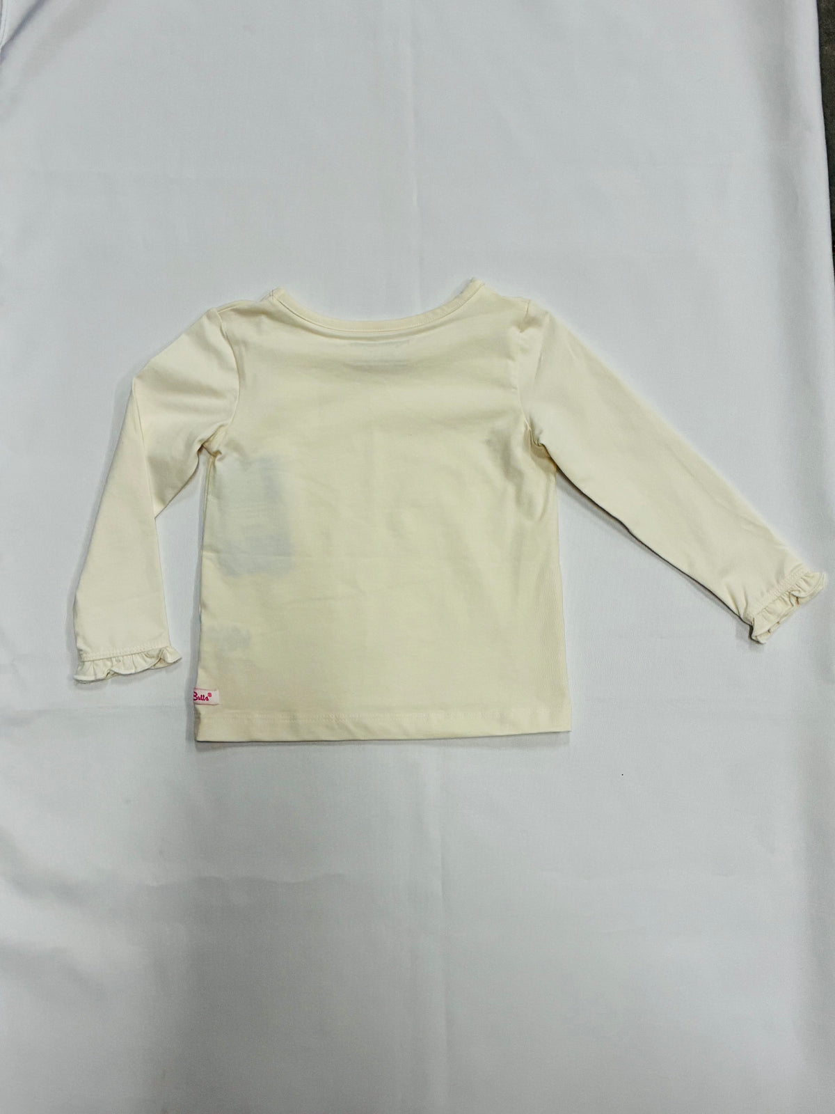 Kids White Ruffle Long Sleeve