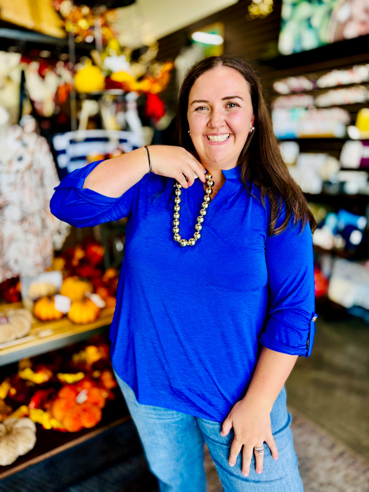 Royal Blue Blouse