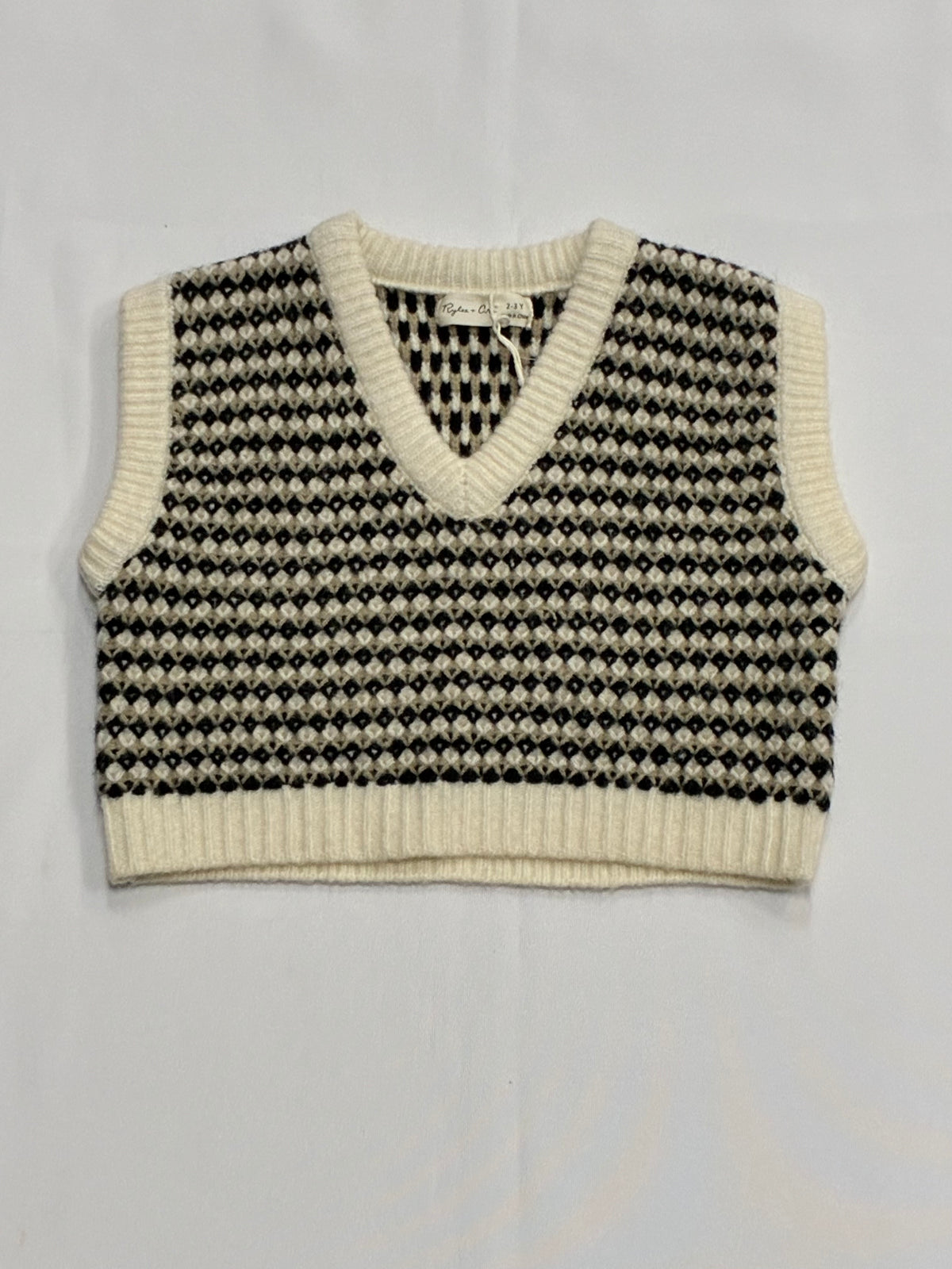 Black and White Kids Sweater Vest