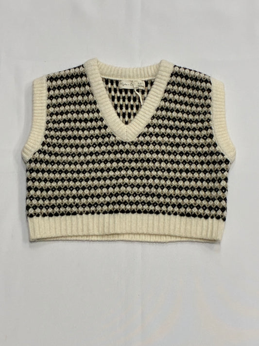 Black and White Kids Sweater Vest