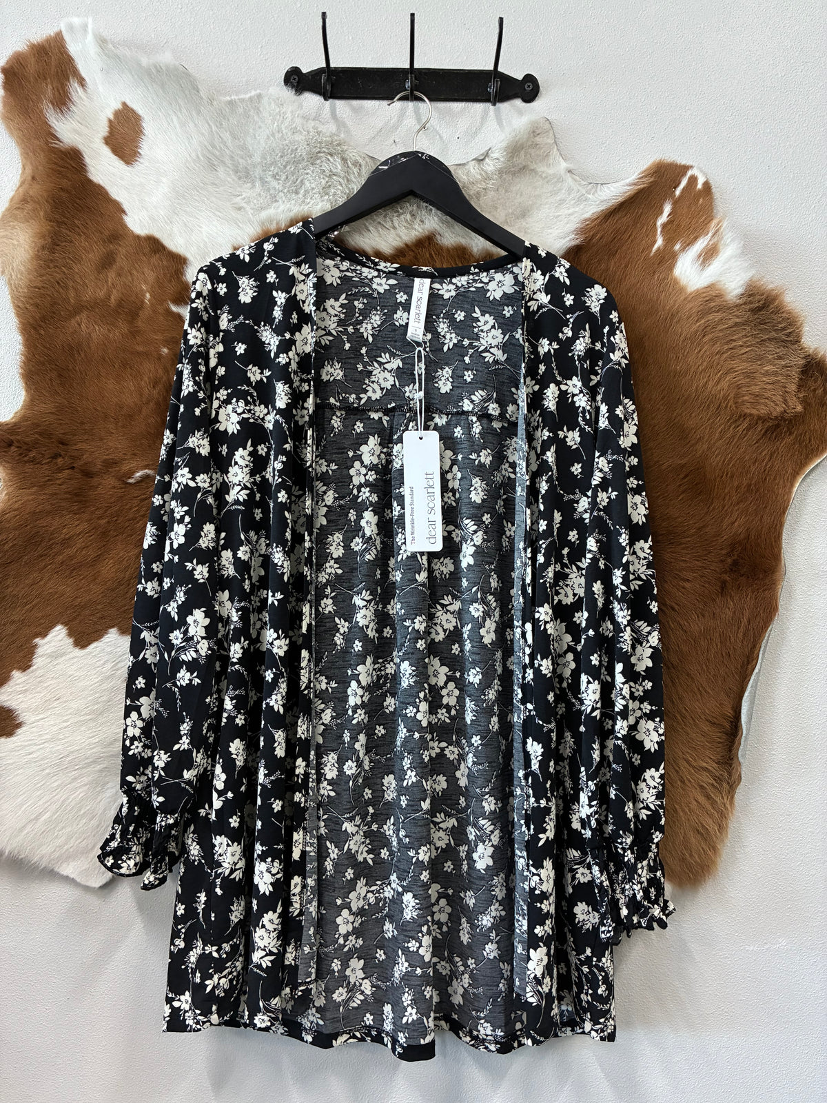 Black Floral Cardigan