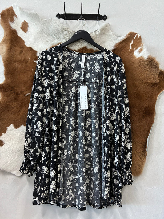 Black Floral Cardigan