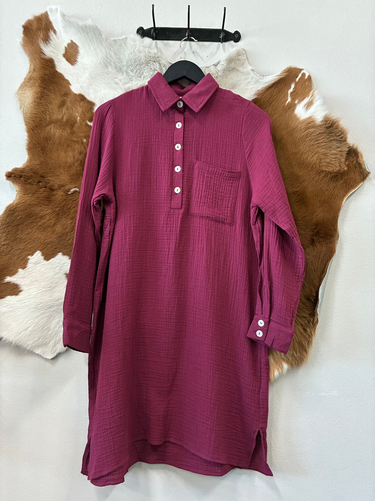 A-Line Button Down Lightweight Dress