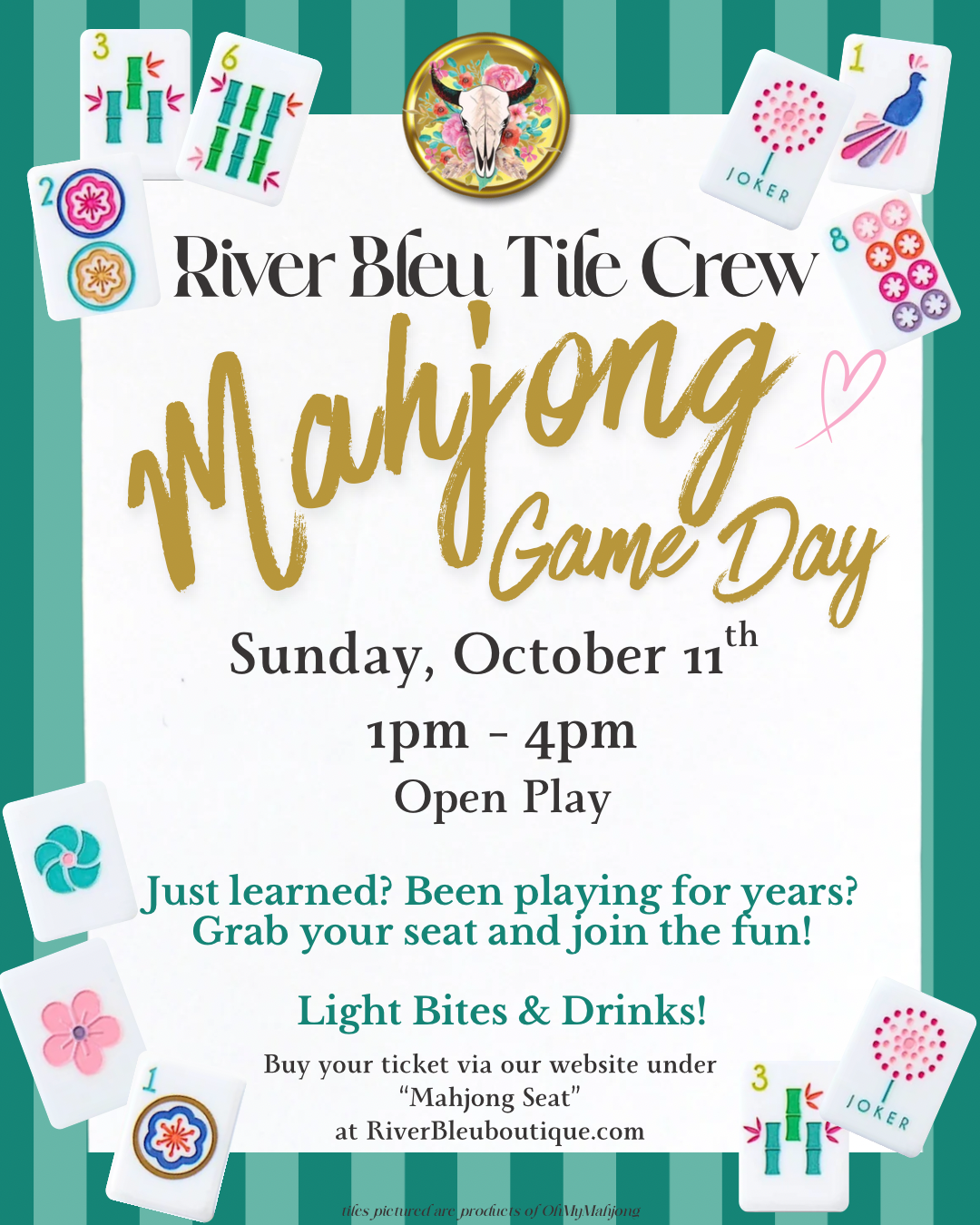 NORTHLAKE Mahjong Daytime Open Play Sunday, October 11th